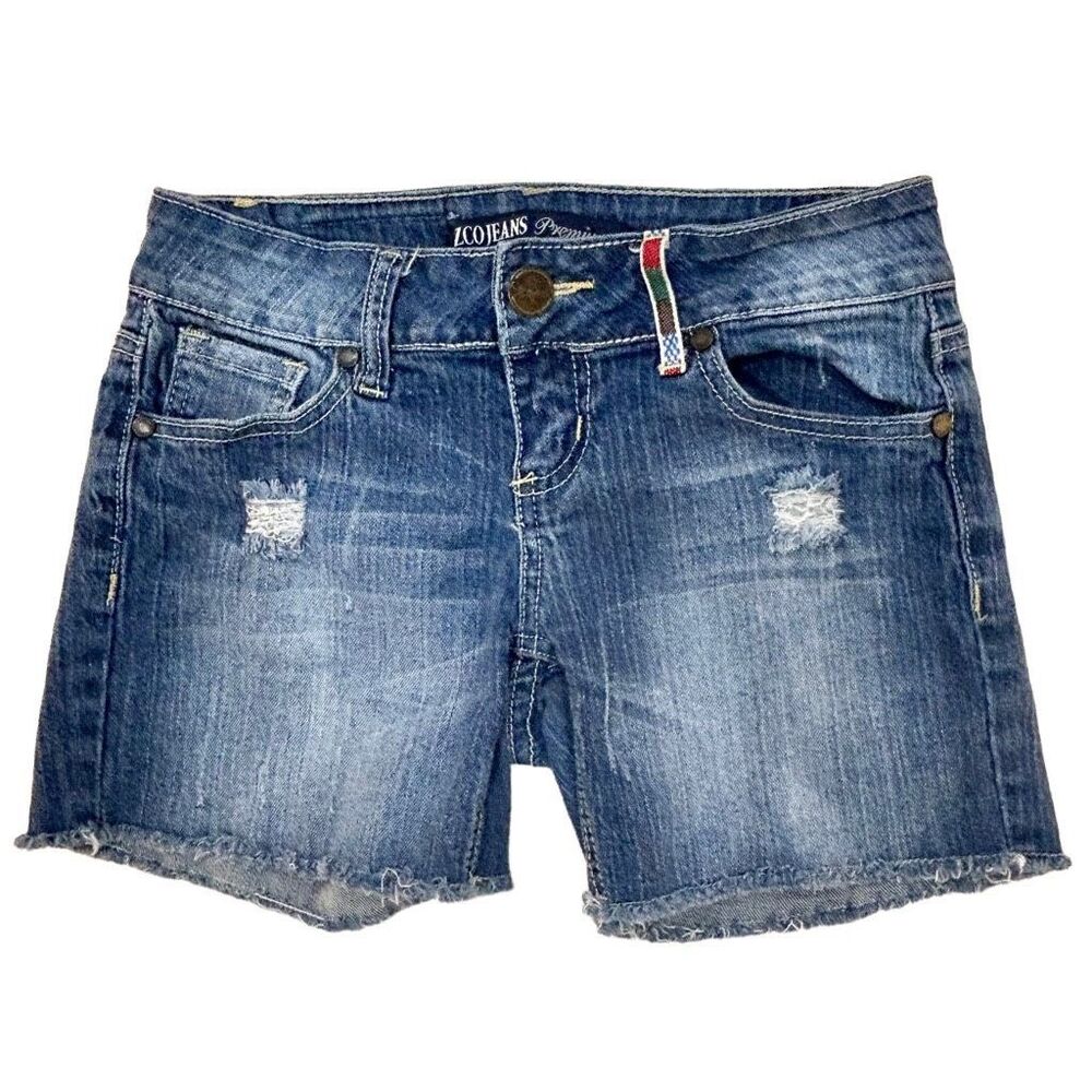 ZCO Jeans Premium Shorts Junior Women's Size 3 Mid-Rise Distressed Stylish Denim